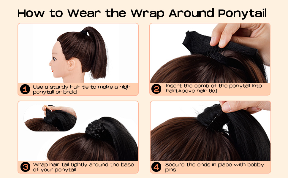 wrap around ponytail human hair