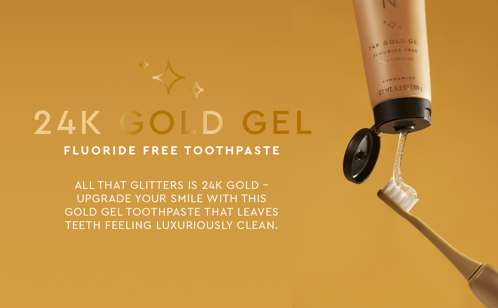 24k gold gel fluoride free toothpaste