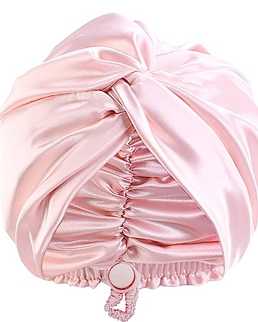 Silk Bonnet for Sleeping, KAAHYNNO Adjustable Satin Night Cap for Women Men